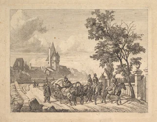 Os cossacos acompanhando o vagão de bagagens, 1816.
