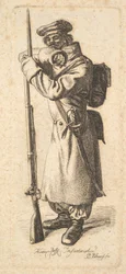 O soldado de infantaria russo, 1815.