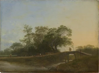 Paisagem com ponte pedonal