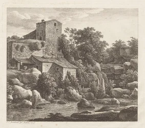 Casa junto a um ribeiro de montanha