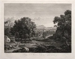 Paisagem heroica: Gado atravessando o rio, 1795.