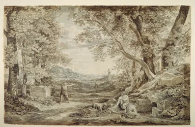 Paisagem com monumentos antigos («A invenção do capitel coríntio»)
