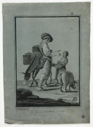 Camponês vendedor de maçãs