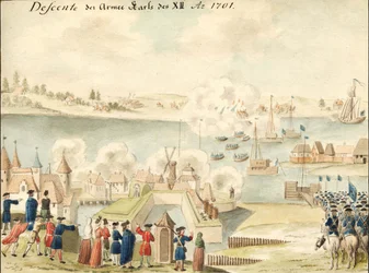 Carlos XII está atravessando o Düna 1701, 1770-1780s
