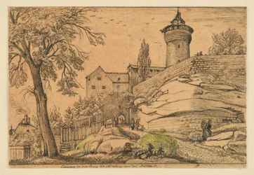 A entrada do castelo de Nuremberga do lado da cidade
