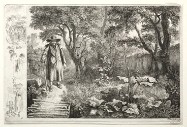 O velho diante da ponte de madeira Der Alte vor den Knuppelsteg, 1819.