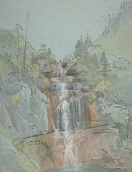 Paisagem com uma cachoeira, 1816.