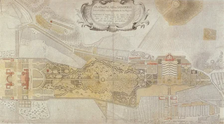 Plano do Parque Frederico de Sanssouci em Potsdam, 1772