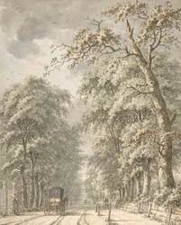 A estrada Amstelveen de Amsterdã em direção a Amstelveen, meados do século XVIII ao final do século XVIII.