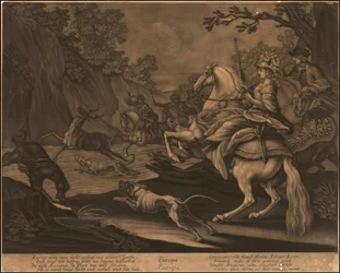 Ca. Mezzotint alegórico da Europa de 1770