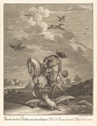 Falconeer levantando uma coruja do chão