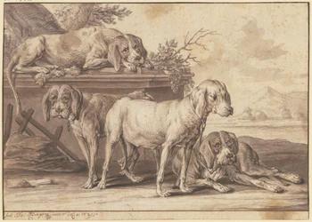Quatro cães de caça