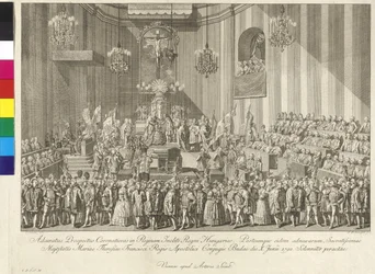 Coroação da imperatriz Maria Teresa como rainha da Hungria em 10 de junho de 1792, em Budapeste