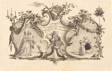 Cartouches Modernes avec des Enfans qui representant les Modes d