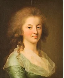 Retrato de uma jovem com um vestido verde