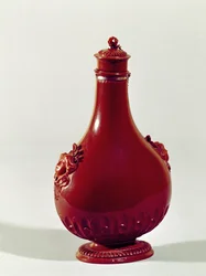 Garrafa de Peregrino, Meissen, c.1710 grés vermelho
