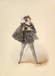 Estudo de figurino para Belmonte no Rapto do Serralho de W.A. Mozart, ca. 1830-50.