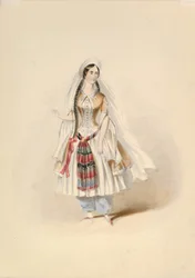 Estudo de Figurino para Loira no Rapto do Seraglio por W.A. Mozart, ca. 1830-50.