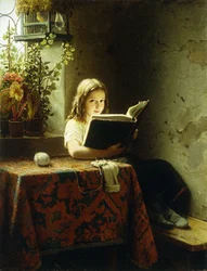 Uma rapariga a ler, 1871