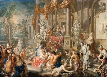 Cena da fonte na frente de um palácio, 1731-1734.