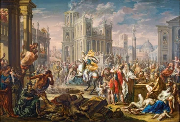 A morte sacrificial de Marcus Curtius.