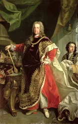 Carlos VI (1685-1740), imperador do Sacro Império Romano, usando as vestes da Ordem do Tosão de Ouro