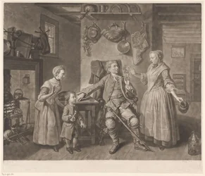 Retrato do ator David Garrick no papel de um agricultor voltando para casa