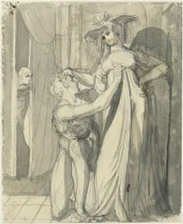 Siegfried e Kriemhild surpreendidos por Hagen