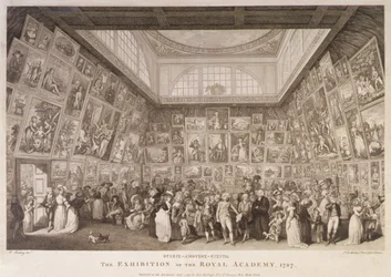 Vista interior da Somerset House mostrando uma exposição da Royal Academy of Arts em 1787
