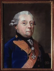 Retrato de Frederic Henri Louis (Heinrich Friedrich Ludwig) dit Henri de Prussia 1726-1802), Conde da Marca de Brandemburgo Schwedt. (Retrato de Henrique Frederico, Príncipe da Prússia, Marquês de Brandemburgo Schwedt). Pintura de Johann Heinrich Schmidt