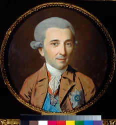 Retrato do príncipe Nikolai Ivanovich Saltykov (1736-1816) - Oeuvre de Johann Heinrich Schmidt (1749-1829), pastel sur papier (27,5x27,5 cm), vers 1780 - Retrato do príncipe Nikolay I. Saltykov, Pastel sobre papel de J.H. Smidt