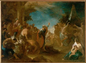 O profeta Elias confunde os sacerdotes de Baal (pintura sobre tela)