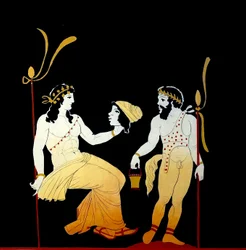 Dionísio segurando a máscara c.1796 (Gravação em Placa de Cobre)
