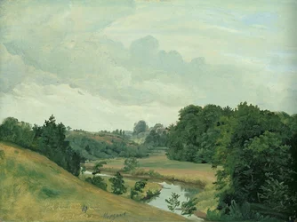 O rio Alster em Poppenbuttel na manhã de 1883