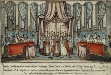 Marie-Louise casou-se com Napoleão por procuração em Viena, com o arquiduque Charles substituindo Napoleão, 18