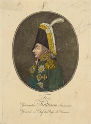 Retrato do Marechal de Campo Príncipe Mikhail Kutuzov 1745-1813, c. 1790.