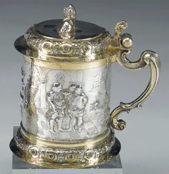 Tankard, Danzig, c.1680 (pacote prata dourada) (ver também 469712)