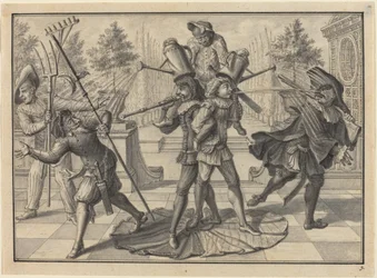 Arlequim e Scaramouche criam uma "fonte"