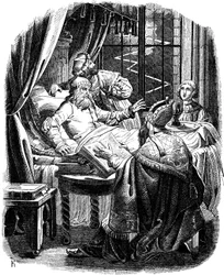 Henrique, o Leão, antes de sua morte em Brunswiek Ilustração da história do povo alemão de E. Duller, 1840
