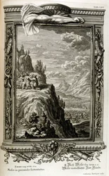 Arão e Hur apoiam a mão de Moisés no Sinai, quando os israelitas fugiram para o Sinai, Êxodo do Egipto