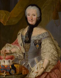 Françoise Christine de Palatinat Soulzbach - Francisca Christina do Palatinado-Sulzbach (1696-1776) Princesa-Abadessa de Essen e Thorn - Johann Jakob Schmitz (1724-1810). Óleo sobre tela Dimensão : 89x71 cm Colecção Privada