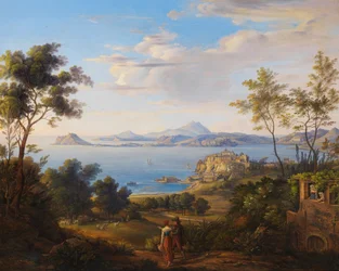 Johann Joachim Faber A baía de Pozzuoli, perto de Nápoles 1829