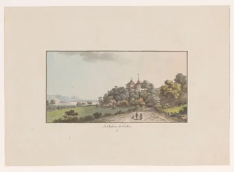 Gezicht op het Chateau de Cerlier te Erlach
Le Chateau de Cerlier (título sobre o objecto)
Gezichten op Zwitserland (título da série)
Colecção de alguns pontos de vista retirados da natureza na Suíça (título da série)