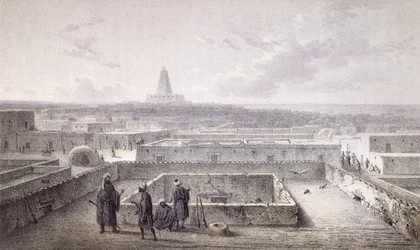 O Lado Norte de Timbuktoo, de &39;Les Voyages en Afrique&39;, de Heinrich Barth, publicado em 1857,