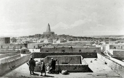 Timbuktu do Terraço da Casa dos Viajantes, de &39;Viagens e Descobertas na África do Norte e Central&39; publicado em 1857-58