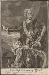 Retrato do Conde Burkhard Christoph von Münnich 1683-1767.
