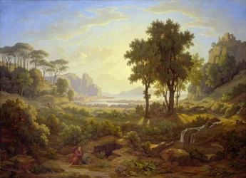 Paisagem italiana ao pôr do sol