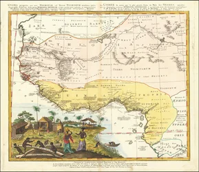 Mapa de 1743 da África Ocidental de Johann Matthias Hase