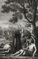 A morte de Adolph de Nassau na Batalha de Gollheilm a 2 de Julho
