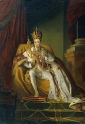 O Imperador Fernando I em coroação regalia